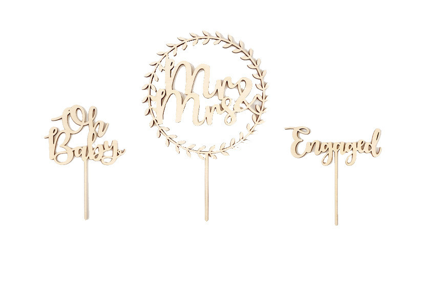 Wooden Cake Toppers